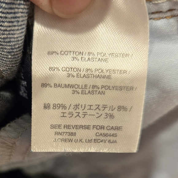 J. Crew  8" toothpick jean in Newcastle wash with let-down hem Sz 30 Tall - Picture 3 of 11